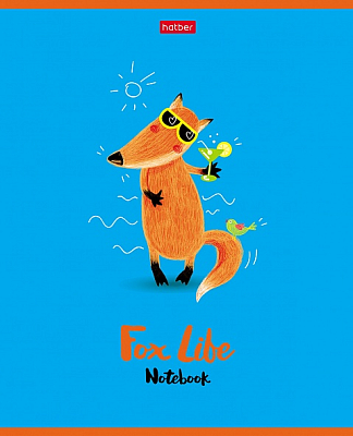 Тетрадь "Hatber", 48л, А5, клетка, лак, на скобе, серия "Funny Fox"