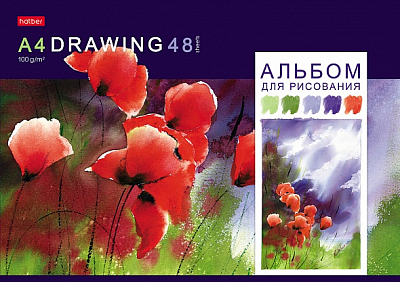 Альбом для рисования "Hatber", 48л, А4, на скобе, серия "Акварельная палитра"