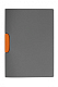 Папка пластиковая "Durable", 30л, А4, боковой оранжевый клип, серия "Duraswing Color", серая