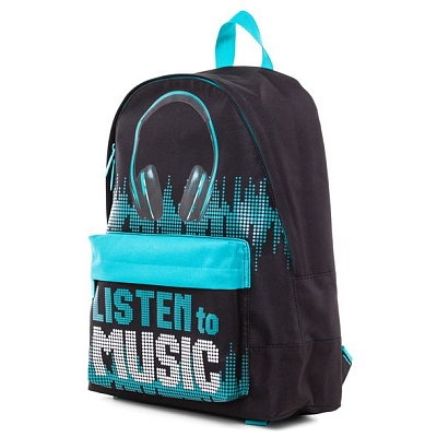 Рюкзак "Hatber", 30x41x13см, полиэстер, 1 отделение, 1 карман, серия "Basic - Listen to Music"