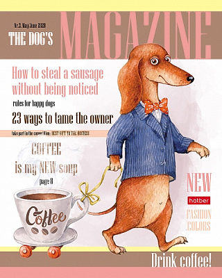 Тетрадь "Hatber", 40л, А5, клетка, на скобе, серия "Такса-Life"