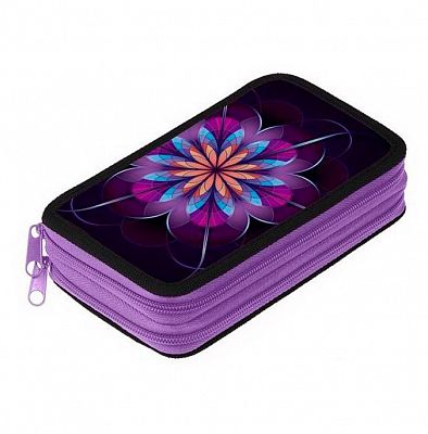 Пенал "Hatber", 190х110мм, 2 отделения на молнии, серия "Flower Fantasy"