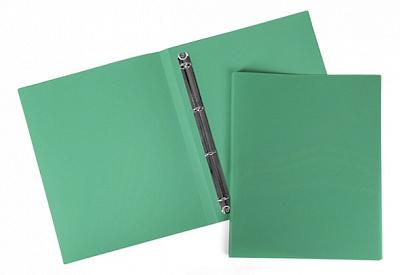 Папка пластиковая "Hatber", А4, на 4-х кольцах, 500мкм, корешок 25мм, серия "Line - Зелёная"