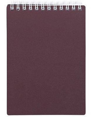Блокнот "Hatber", 80л, А6, клетка, пластиковая обложка, на гребне, серия "Metallic Бордо"