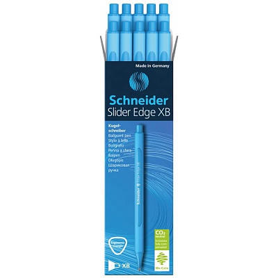 Ручка шариковая "Schneider Slider Edge XB", 1,4 мм, голубая, голубой корпус