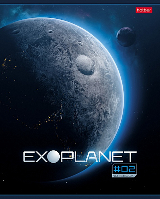 Тетрадь "Hatber", 80л, А5, клетка, ламинация, на скобе, серия "Exoplanet"
