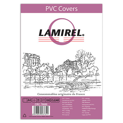 Обложки пластиковые для переплёта "Lamirel Transparent", А4, 150мкм, прозрачные, 100шт в упаковке