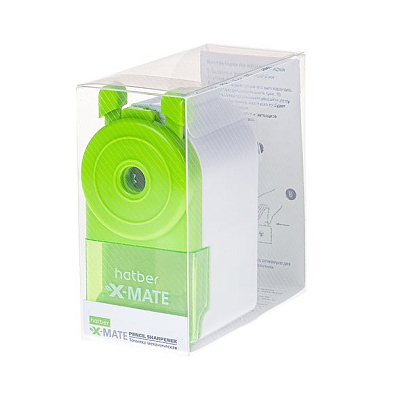Точилка механическая "Hatber X-Mate", 1 отверстие, контейнер, белая, в ПВХ-боксе