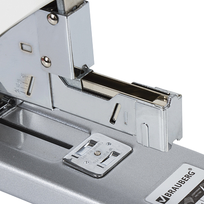 Степлер "Brauberg Easy Press", №23/8-№23/24, 200л, металл/пластик корпус, белый/серый, в картонной упаковке