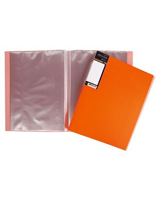 Папка пластиковая "Hatber HD", A4, 20 вкладышей, 700мкм, корешок 14мм, серия "Diamond Neon - Оранжевая"