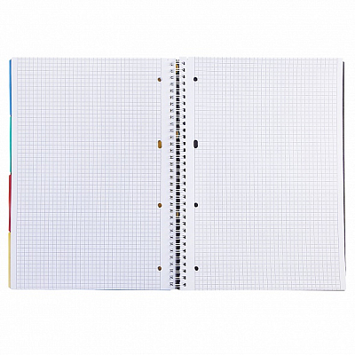 Тетрадь "Hatber", 96л, А4, клетка, 4 цветных разделителя, линейка, карман, фигурная высечка, пластиковая обложка, на гребне, серия "Progressive Metall