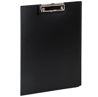 Папка-планшет пластиковая для документов "Staff", А4, 90л, 500мкм, металлический зажим, крышка, чёрная
