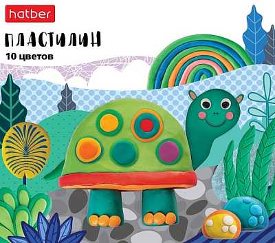 Пластилин "Hatber", 10 цветов, 200гр, со стеком, серия "Colora"