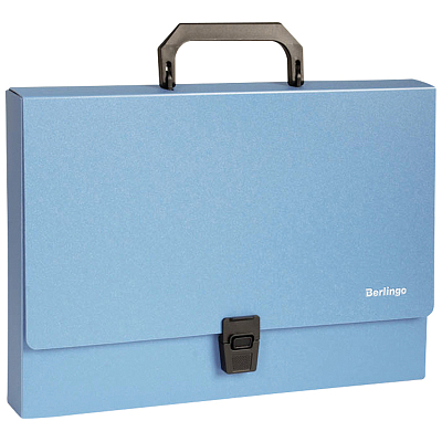 Папка-портфель пластиковая для документов "Berlingo Standard", 325x230x35мм, 1000мкм, синяя
