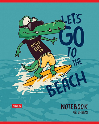 Тетрадь "Hatber", 48л, А5, клетка, лак, на скобе, серия "Croco Boys"