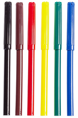 Фломастеры "Hatber Eco", 6 цветов, серия "Приключения кота Пирожка", в картонной упаковке