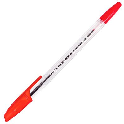 Ручка шариковая "Brauberg X-333", 0,7мм, красная, прозрачный корпус
