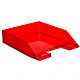 Лоток пластиковый горизонтальный для документов А4 "Стамм Каскад", 340x255x68мм, тонированный, красный