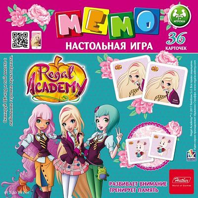 Игра настольная Мемо "Hatber", 36 карточек, интерактивная, серия "Королевская академия"