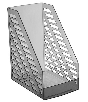 Лоток пластиковый вертикальный для документов А4 "Стамм XXL", 250x160x300мм, тонированный, серый