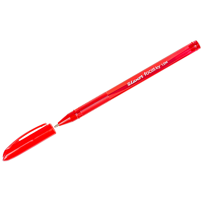 Ручка шариковая "Luxor Focus Icy", 1мм, красная, чернила на масляной основе, красный тонированный корпус