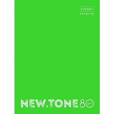 Тетрадь "Hatber Premium", 80л, А4, клетка, на 4-х кольцах, ламинация, серия "NewTone Neon - Лайм"