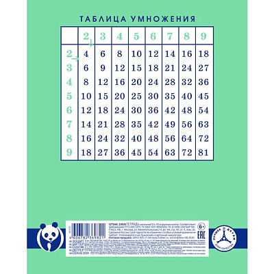 Тетрадь "Hatber Premium", 12л, А5, 80гр/м2, крупная клетка, на скобе, серия "Панда - Тетрадь"