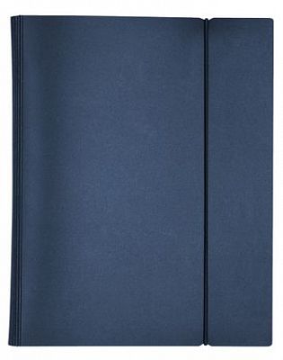 Тетрадь "Hatber", 120л, А5, на 4-х кольцах, пластиковая обложка, на резинке, серия "Metallic Синяя"