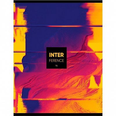 Тетрадь общая "BG", 96л, А5, клетка, лак, на гребне, серия "Interference"