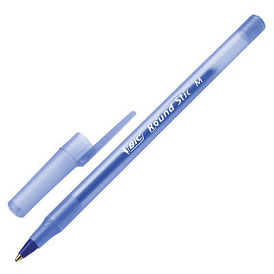Ручка шариковая "Bic Round Stic Classic", 1мм, синяя, чернила на масляной основе, голубой тонированный корпус