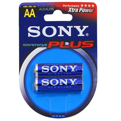 Батарейки "Sony Stamina Plus", LR6, 1.5V, AA, 2 штуки в блистере