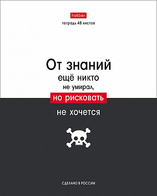 Тетрадь "Hatber", 48л, А5, клетка, на скобе, серия "Люблю школу"