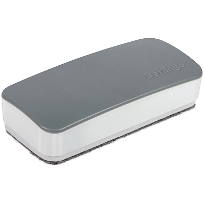 Губка для досок "Berlingo Comfort Pro", 54x120мм, на магните, бело-серая, в картонной упаковке
