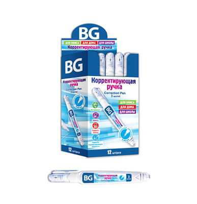 Корректирующий карандаш "BG", 3мл, с металлическим наконечником