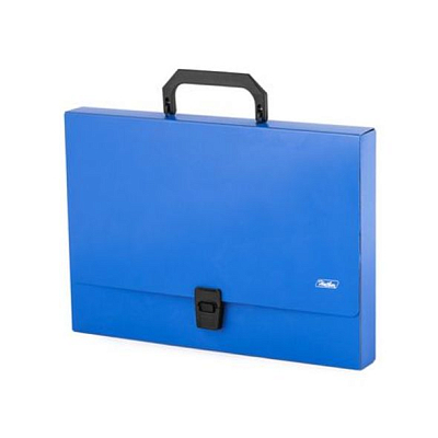 Папка-портфель пластиковый "Hatber", А4, 1000мкм, серия "Standard", синий