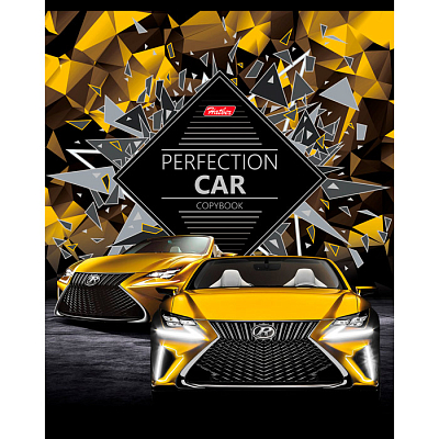 Тетрадь "Hatber", 48л, А5, клетка, 3D лак и фольга, ламинация, на скобе, серия "Perfection Car"