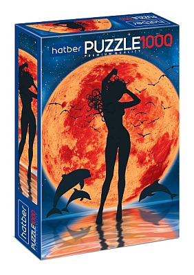 Пазлы "Hatber Premium", 1000 элементов, А2, 680х480мм, серия "Полнолуние - Силуэт"