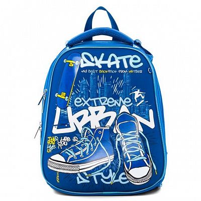 Рюкзак "Hatber", 37x29x17см, EVA-материал, 2 отделения на молнии, серия "Ergonomic Scate Style"