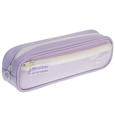 Пенал "Hatber", 230х70х50мм, мягкий, на молнии, серия "Style Day - Lavanda"