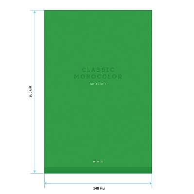 Блокнот "ArtSpace", 80л, А5, клетка, на гребне, серия "Monocolor - Green"