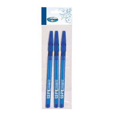 Набор ручек шариковых "Centrum Lotto", 0,5мм, синяя, синий корпус, 3 штуки в пакете
