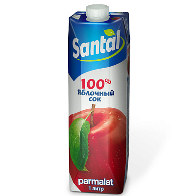 Сок натуральный "Santal" Яблоко, 1л