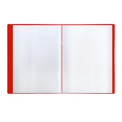 Папка пластиковая для документов "OfficeSpace", А4, 40 вкладышей, 400мкм, корешок 21мм, красная