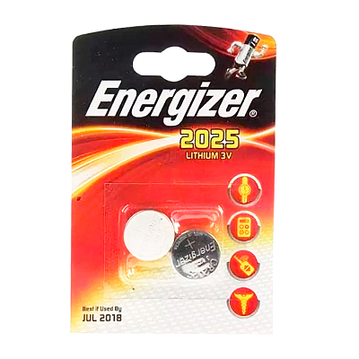 Батарейка "Energizer Lithium", CR2025, 3V, 2 штуки в блистере