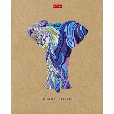 Тетрадь "Hatber", 96л, А5, клетка, крафт, на скобе, серия "Ebru Animals"