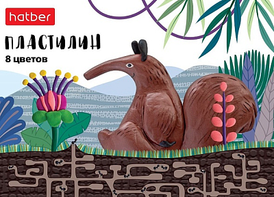 Пластилин "Hatber", 8 цветов, 160гр, со стеком, серия "Colora"