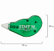 Корректирующая лента "Staff Everyday", 5мм, 3м, зелёный тонированный корпус, механизм перемотки, в блистере