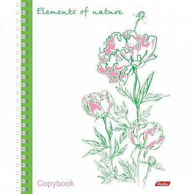 Тетрадь "Hatber", 96л, А5, клетка, на гребне, серия "Elements of Nature"