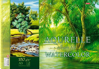 Альбом для акварели "Hatber", 24л, А3, 180гр/м2, на спирали, серия "Поэзия природы"