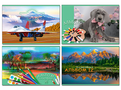 Альбом для рисования "BG", 12л, А4, на скобе, серия "Mix №2"